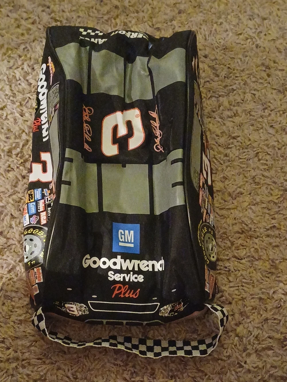 Goodwrench Black Racing Tote Bag with Checkered Strap